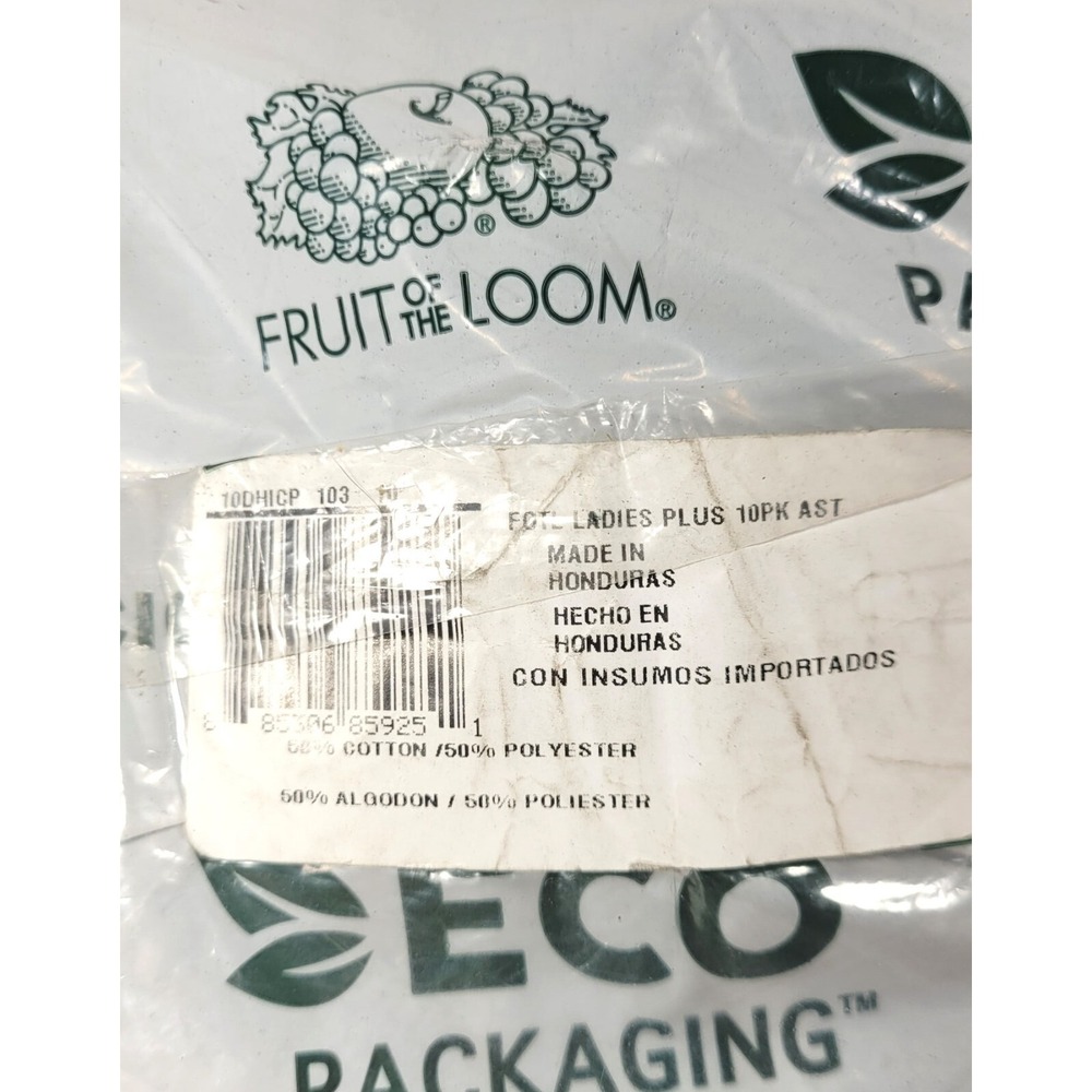 Fruit of the Loom Ladies Plus 10-Pack Eversoft Tag Free Briefs - Size 10 - Picture 5 of 6